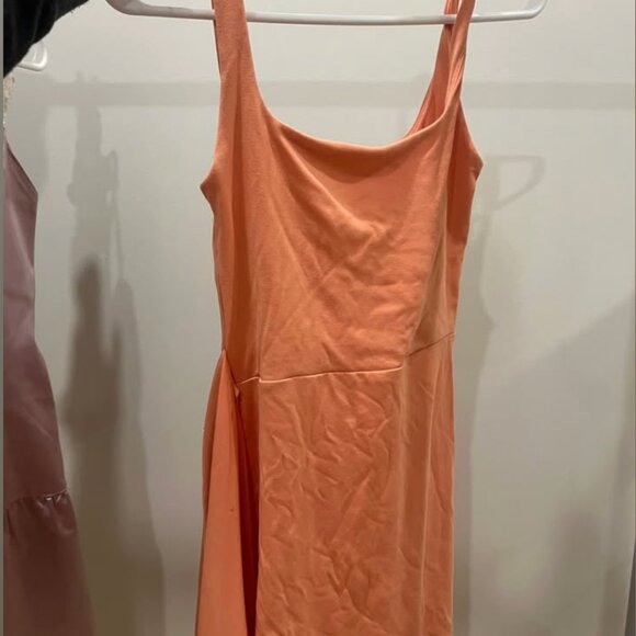 Aritzia Saturn Mini Wrap Dress Coral - Picture 2 of 2